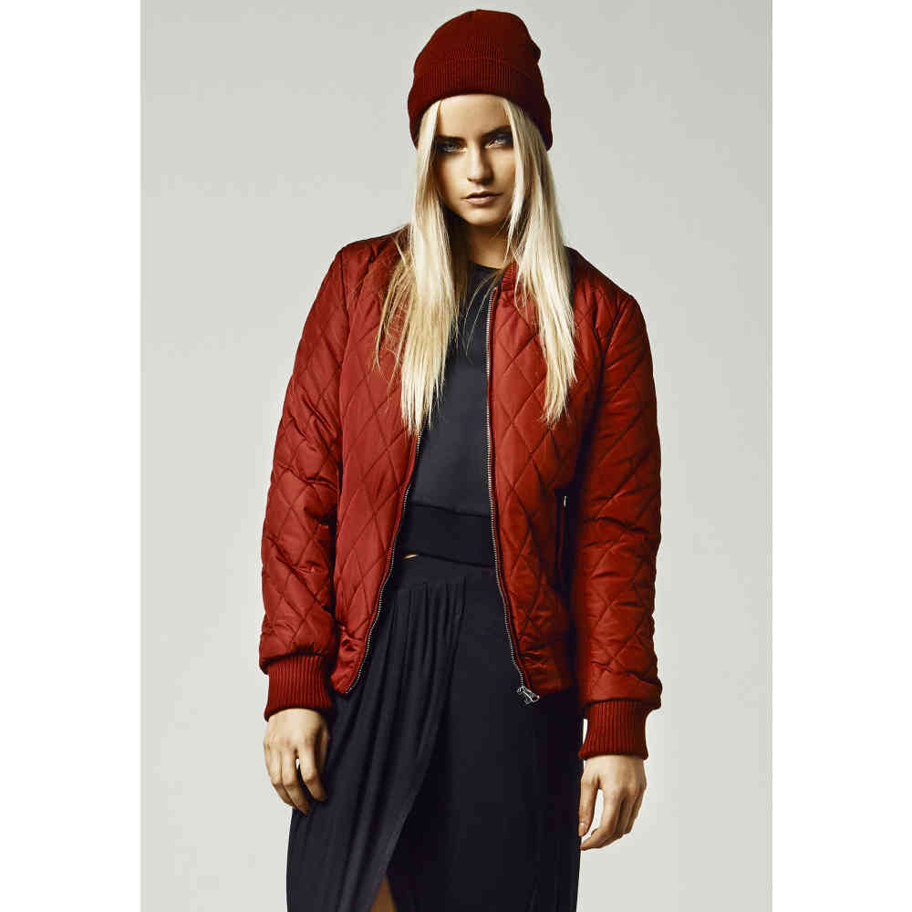Urban Classics - Diamond Quilt Nylon Jacket - Rood